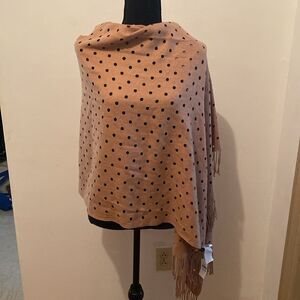 Banana Republic Factory Laser Cut Camel Cashsoft Fringed Large Wrap/Scarf